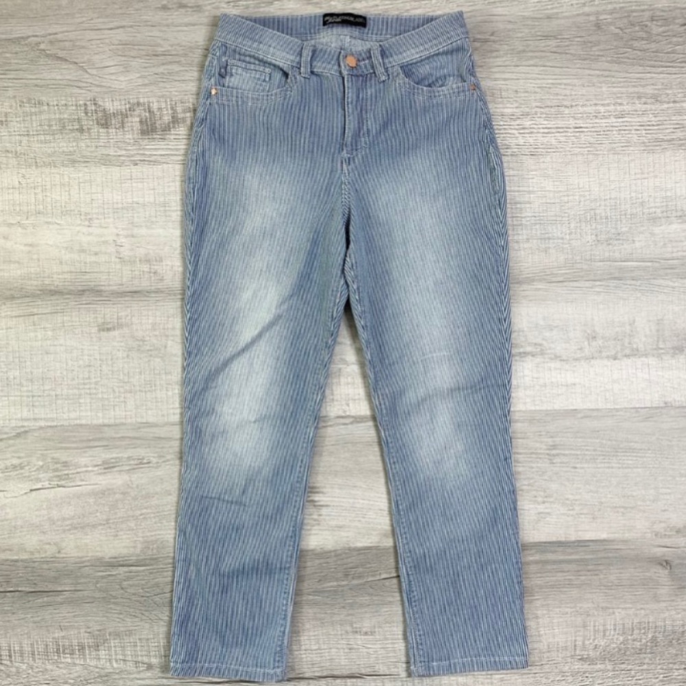 Blue pinstripe pants